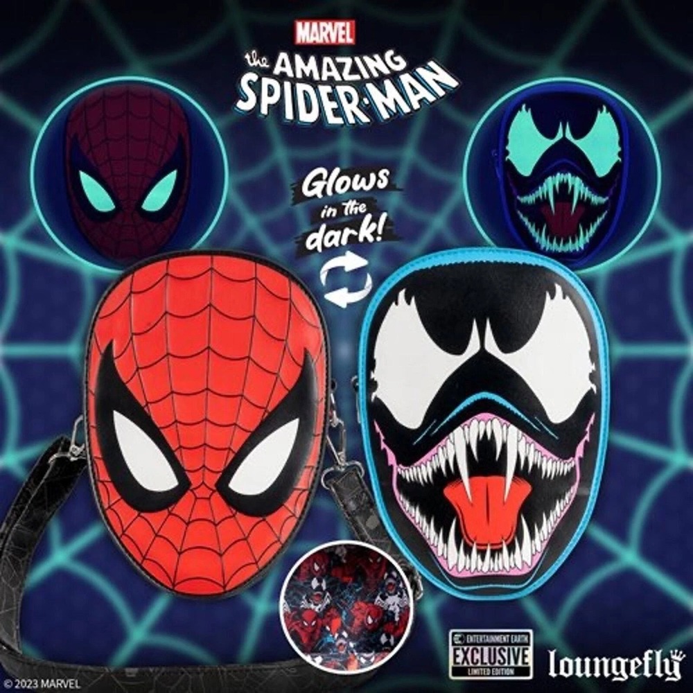 Marvel Spider-Man vs. Venom Glow-in-the-Dark Crossbody Purse Loungefly